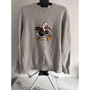Hillflint Univ of Miami Hurricanes Sweatshirt XXL Gray Chenille Sebastian Ibis
